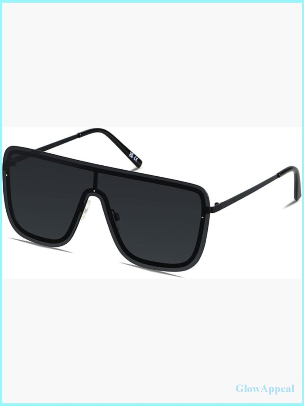 Rimless Oversized Square Shield Sunglasses for Women Men Flat Top Frameless UV